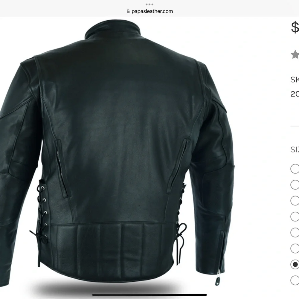 Papa’s Oklahoma Leather Motorcycle Jacket with zipout lining - Picture 2 of 10